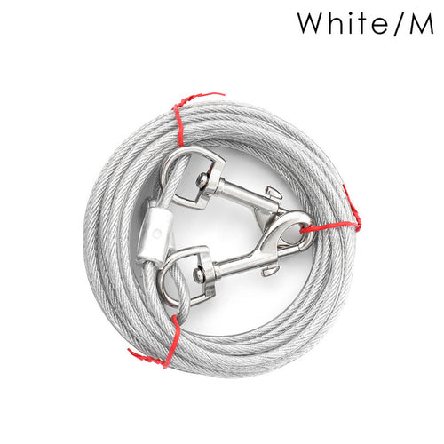 1PC Durable Dog Leash Steel Wire Double End Leash