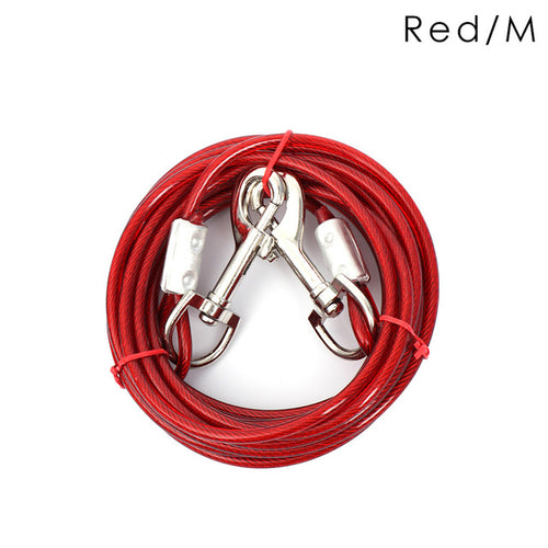 1PC Durable Dog Leash Steel Wire Double End Leash