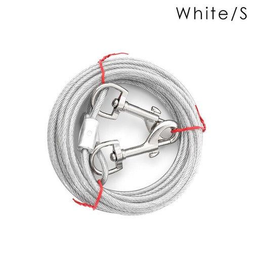 1PC Durable Dog Leash Steel Wire Double End Leash