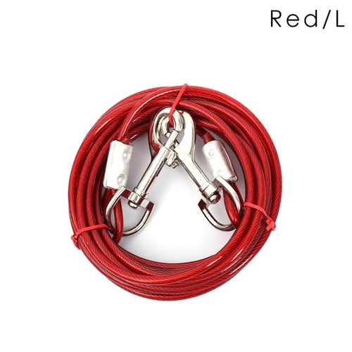 1PC Durable Dog Leash Steel Wire Double End Leash