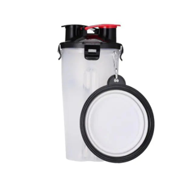 Portable Folding Dual Water and Food Cup for Pets