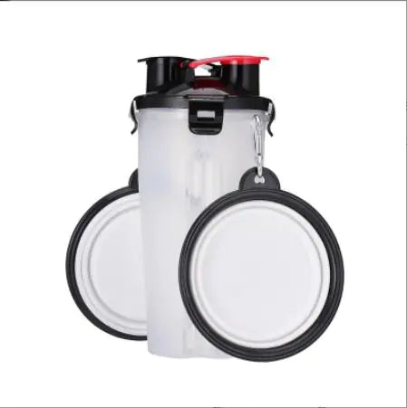 Portable Folding Dual Water and Food Cup for Pets